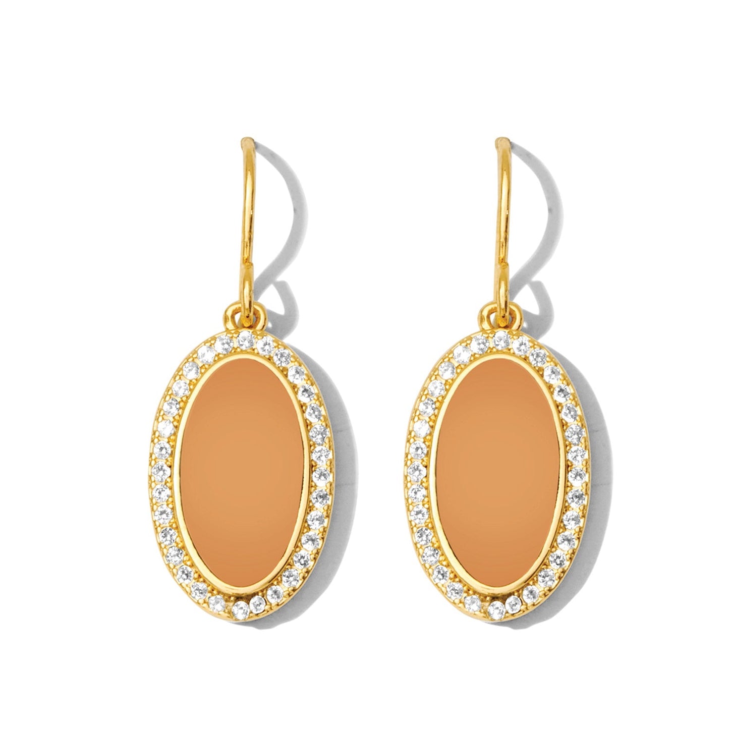 Pave Colorful Oval Earrings