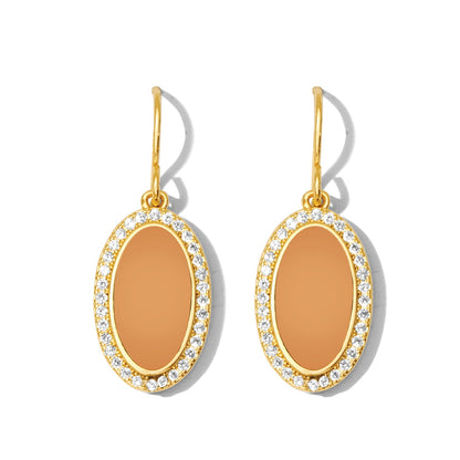 Pave Colorful Oval Earrings