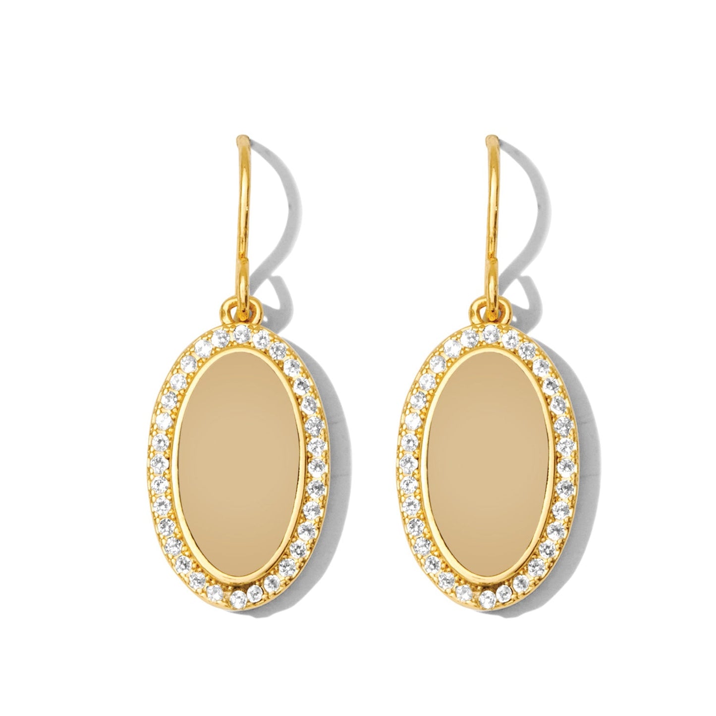 Pave Colorful Oval Earrings