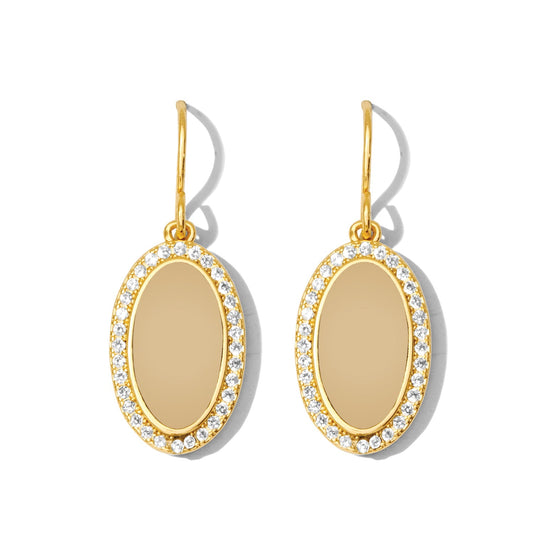 Pave Colorful Oval Earrings