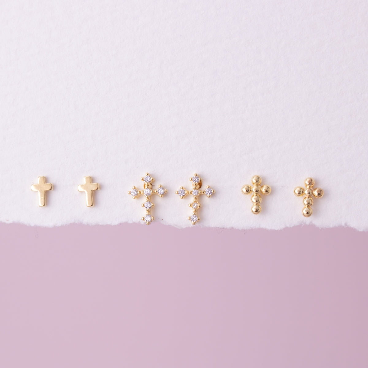 Multi Cross Velvet Set/3 Stud Gift Set