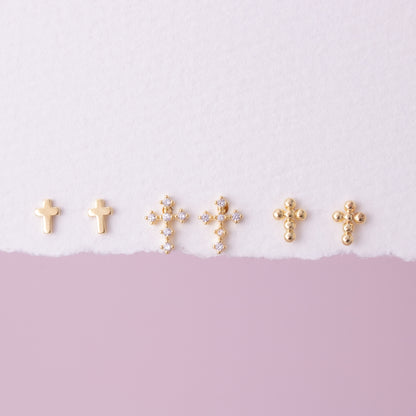 Multi Cross Velvet Set/3 Stud Gift Set