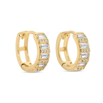 Baguette and Pave Huggies