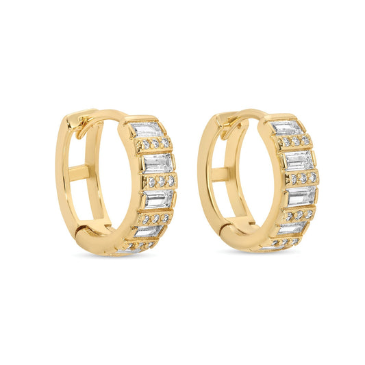 Baguette and Pave Huggies