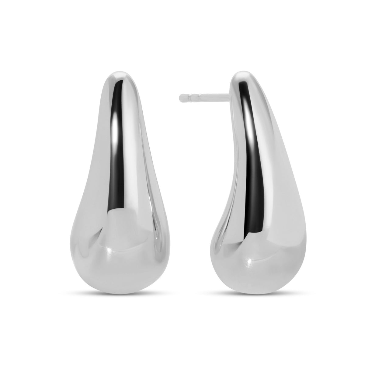 Narrow Teardrop Stud Earrings