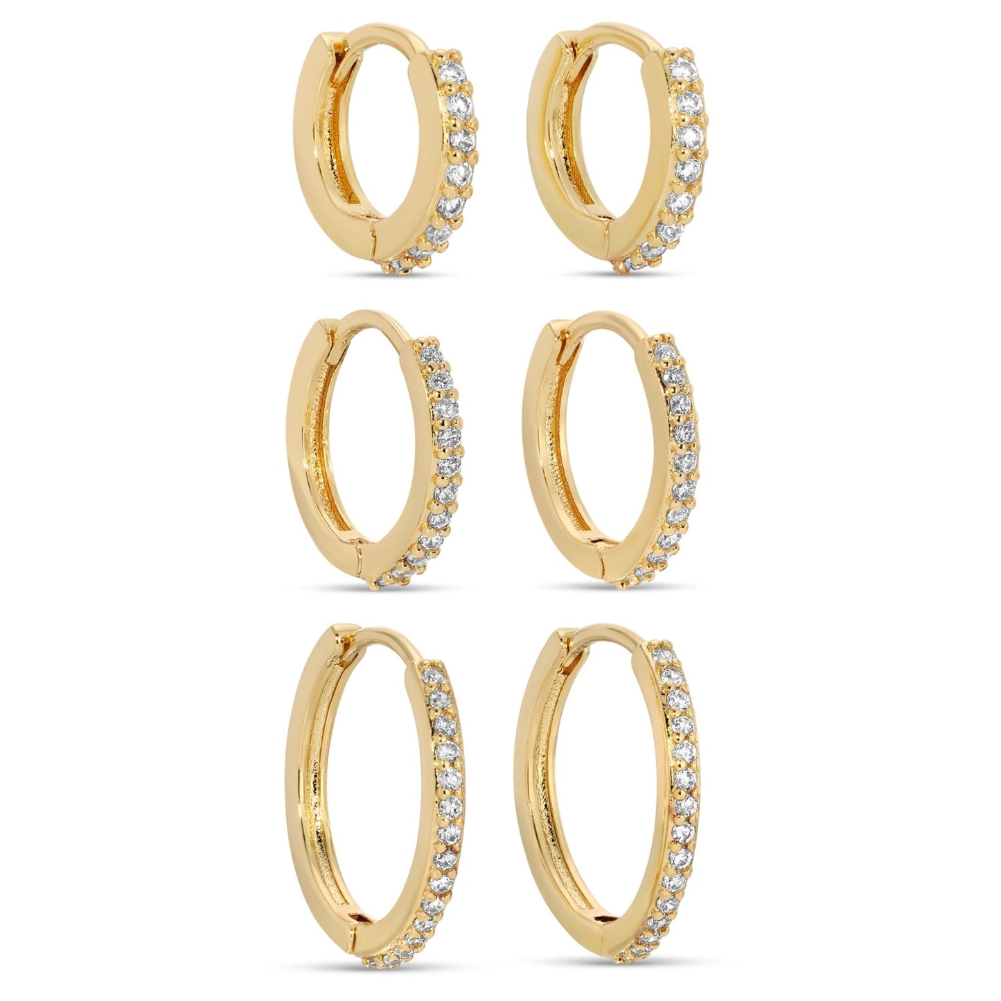 Combo 3, Delicate Pave Huggies