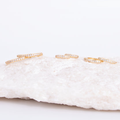 Combo 3, Delicate Pavé Huggies