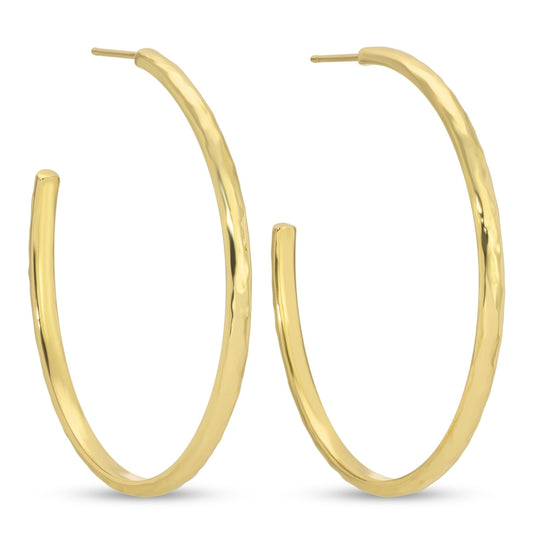 Lightly Textured Large Delicate Hoops