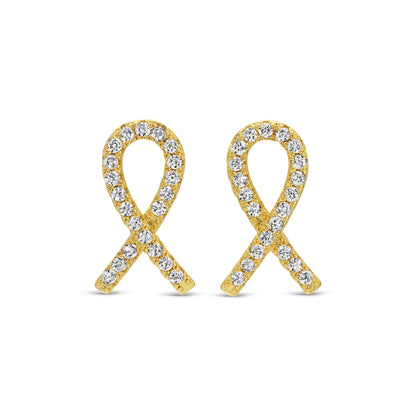 Pave Ribbon Studs on Velvet Gift Tag