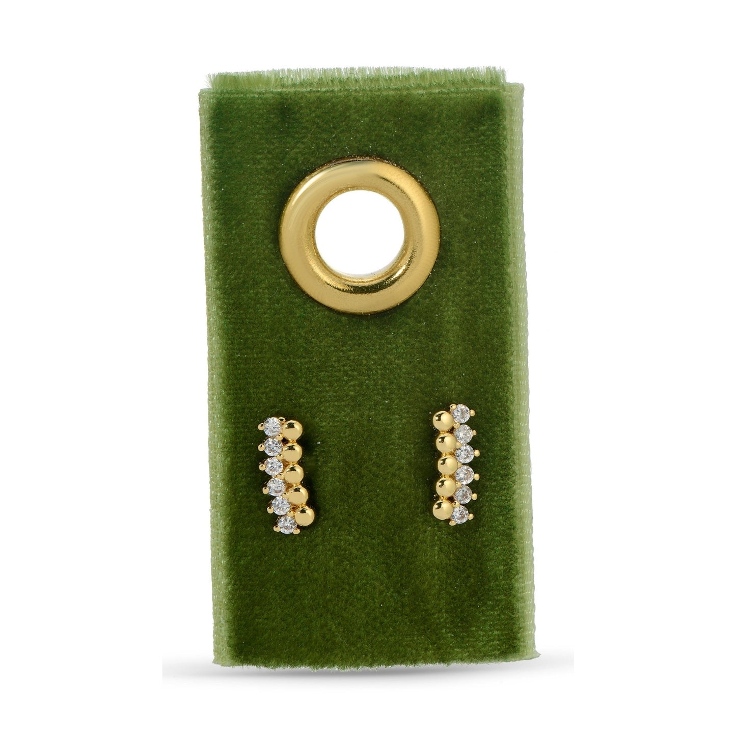 Delicate Dots & CZ Studs on Velvet Gift Tag