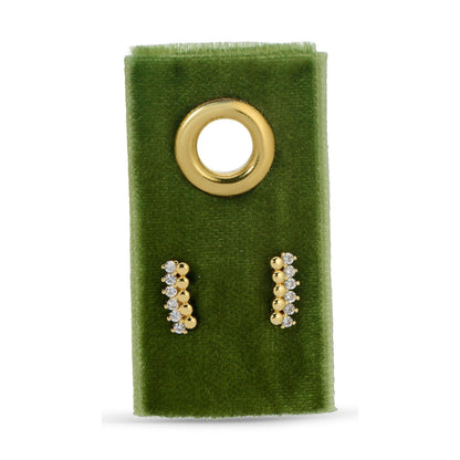 Delicate Dots & CZ Studs on Velvet Gift Tag