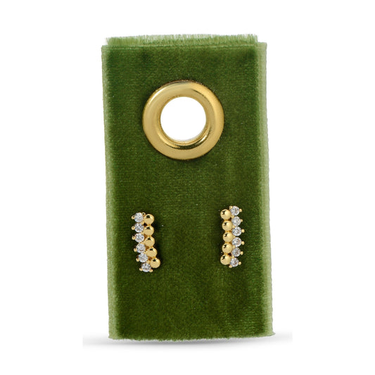 Delicate Dots & CZ Studs on Velvet Gift Tag