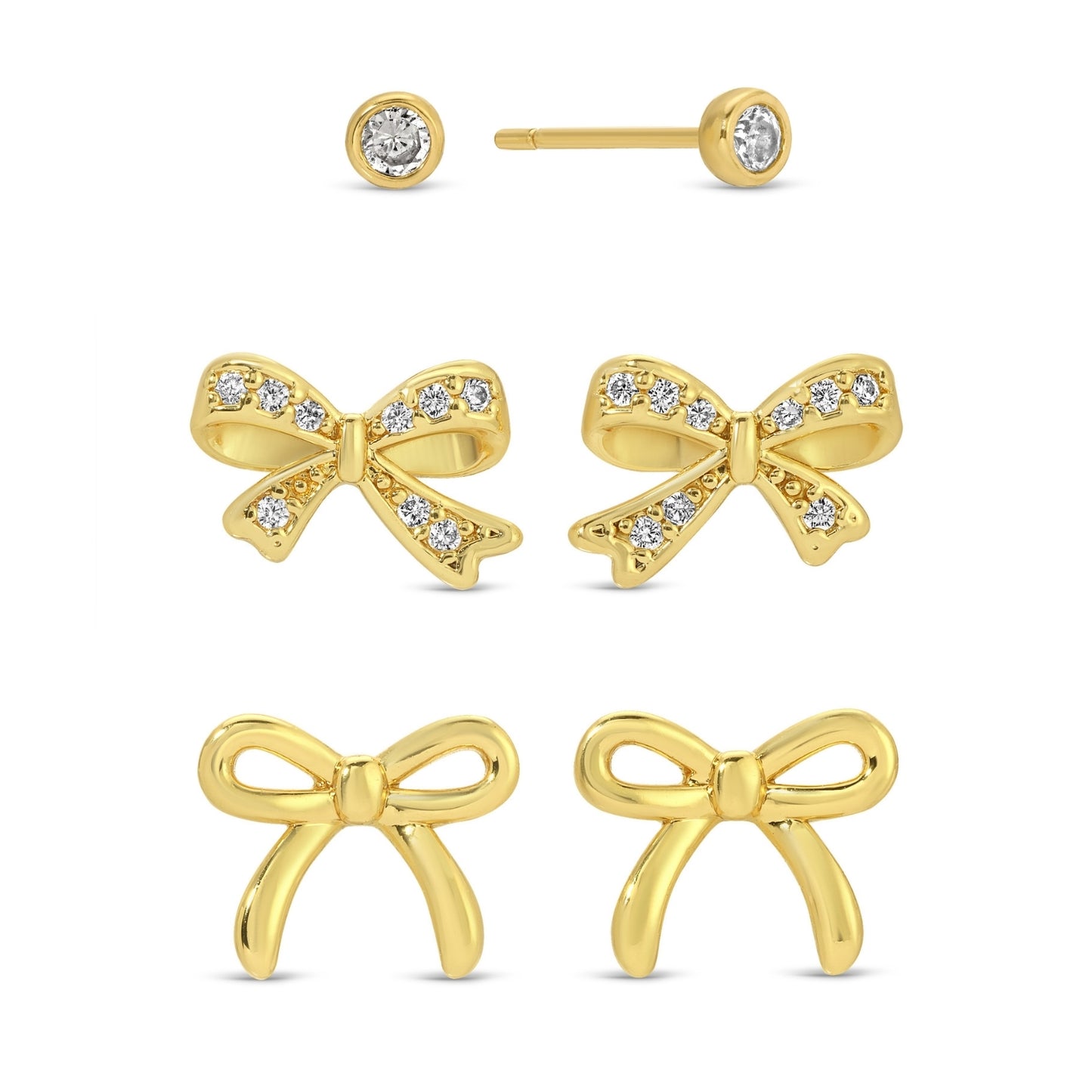 Bow Velvet Stud Set