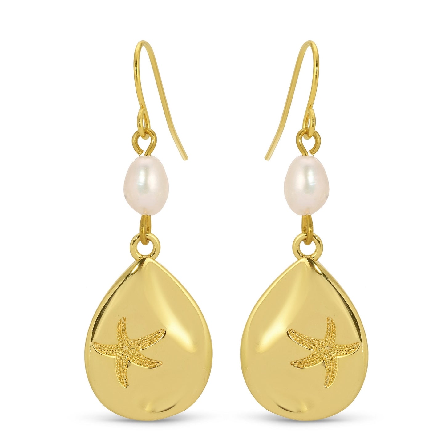 Starfish Accented Earrings with Pearl