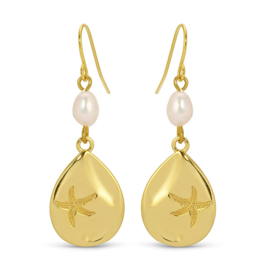 Starfish Accented Earrings with Pearl