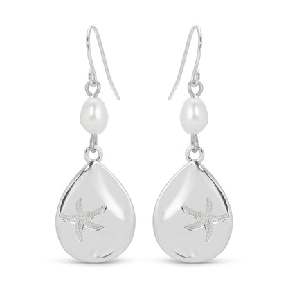 Starfish Accented Earrings with Pearl