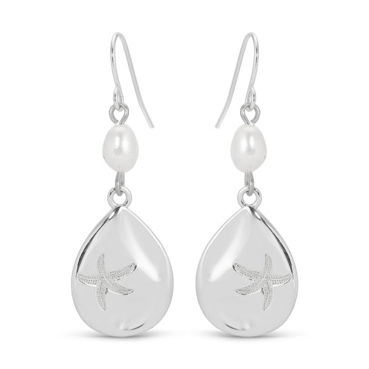 Starfish Accented Earrings with Pearl