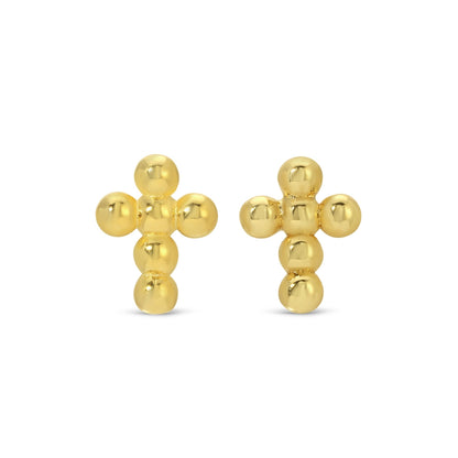 Petite Dot Cross Studs on Velvet Tag