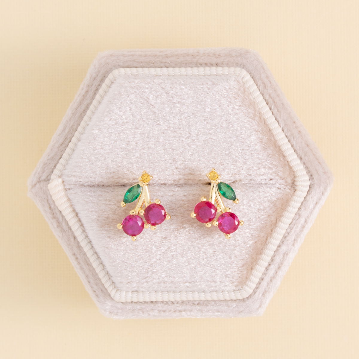 Cherry Studs on Velvet Gift Tag