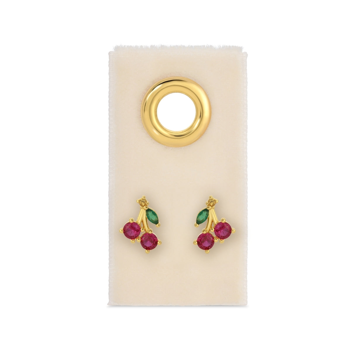 Cherry Studs on Velvet Gift Tag