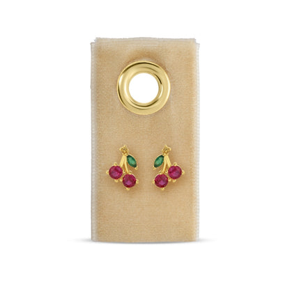 Cherry Studs on Velvet Gift Tag