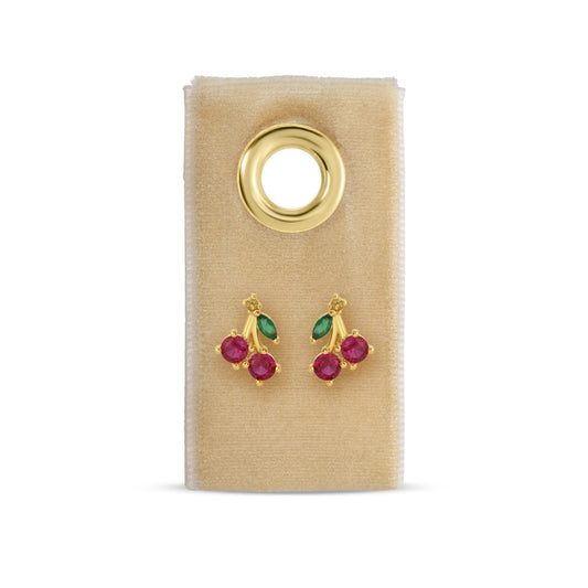 Cherry Studs on Velvet Gift Tag