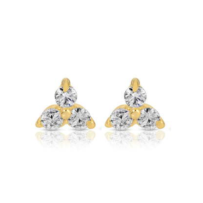 Triple Cluster Studs on Velvet Tag
