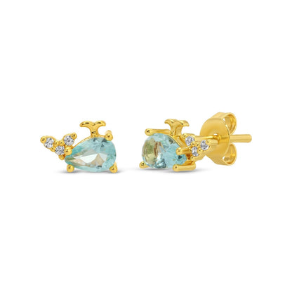 Whale Studs on Velvet