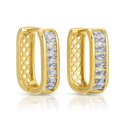 Large Baguette Oblong CZ Huggies