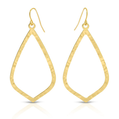 Long Textured Teardrop Earrings
