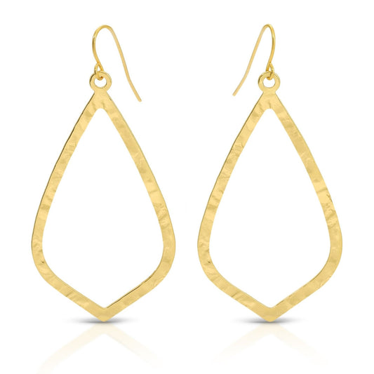 Long Textured Teardrop Earrings