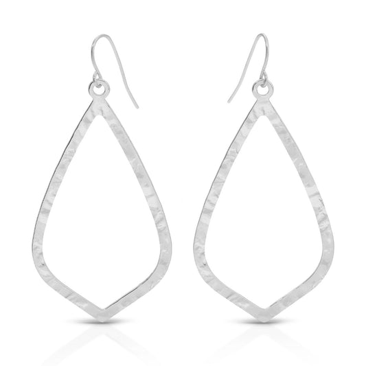 Long Textured Teardrop Earrings