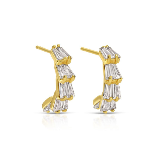 Multi Baguette Hoop Earrings