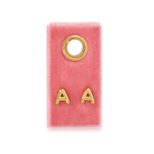 Initial Studs on Velvet Gift Tag
