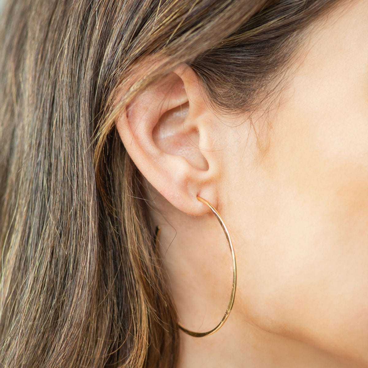 Large Textured Delicate Hoops