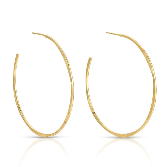 Large Textured Delicate Hoops