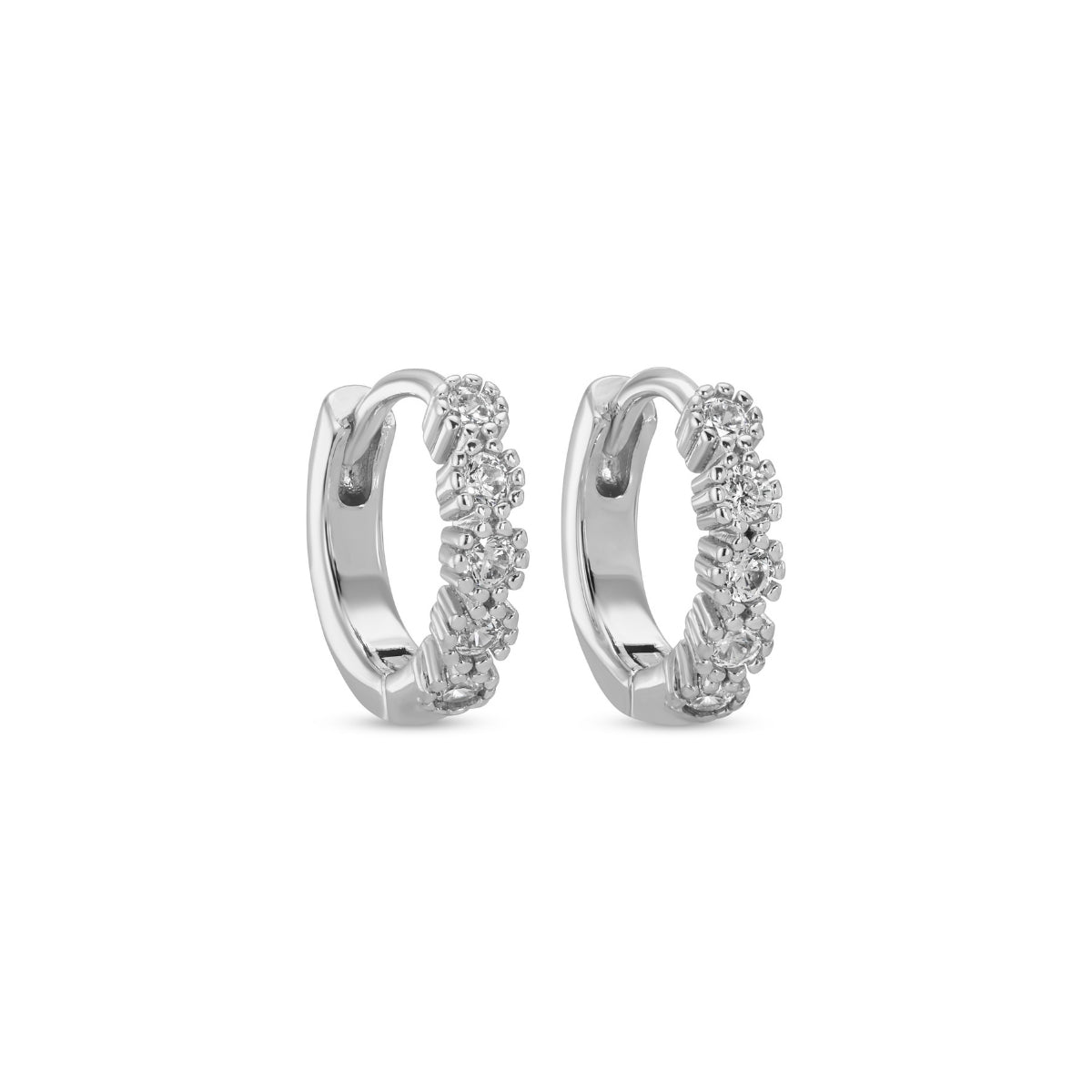Petite Shimmering Cubic Zirconia Huggies