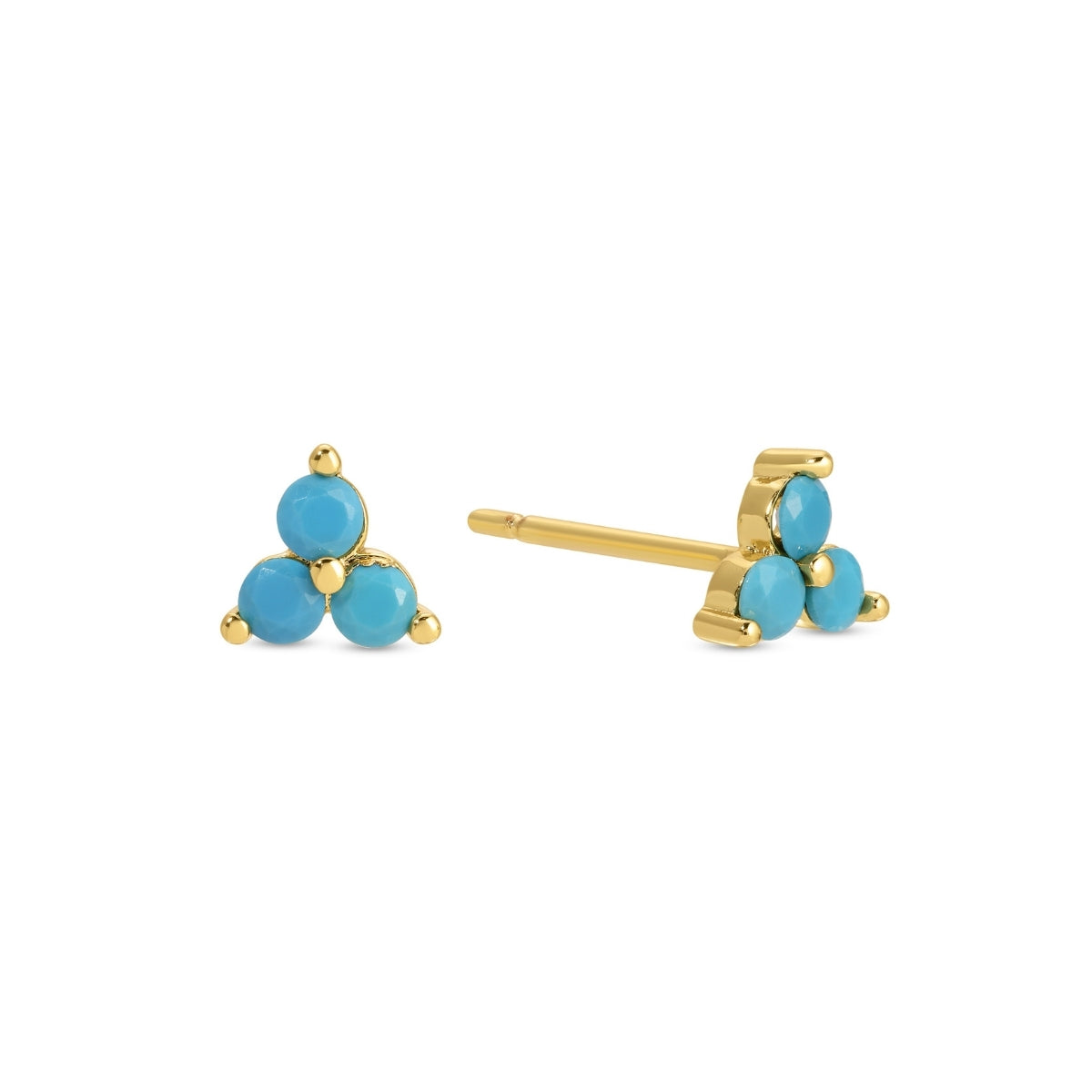 Light Blue Triple Cluster Studs on Velvet Tag