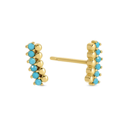 Delicate Dots & CZ Studs On Velvet Tag