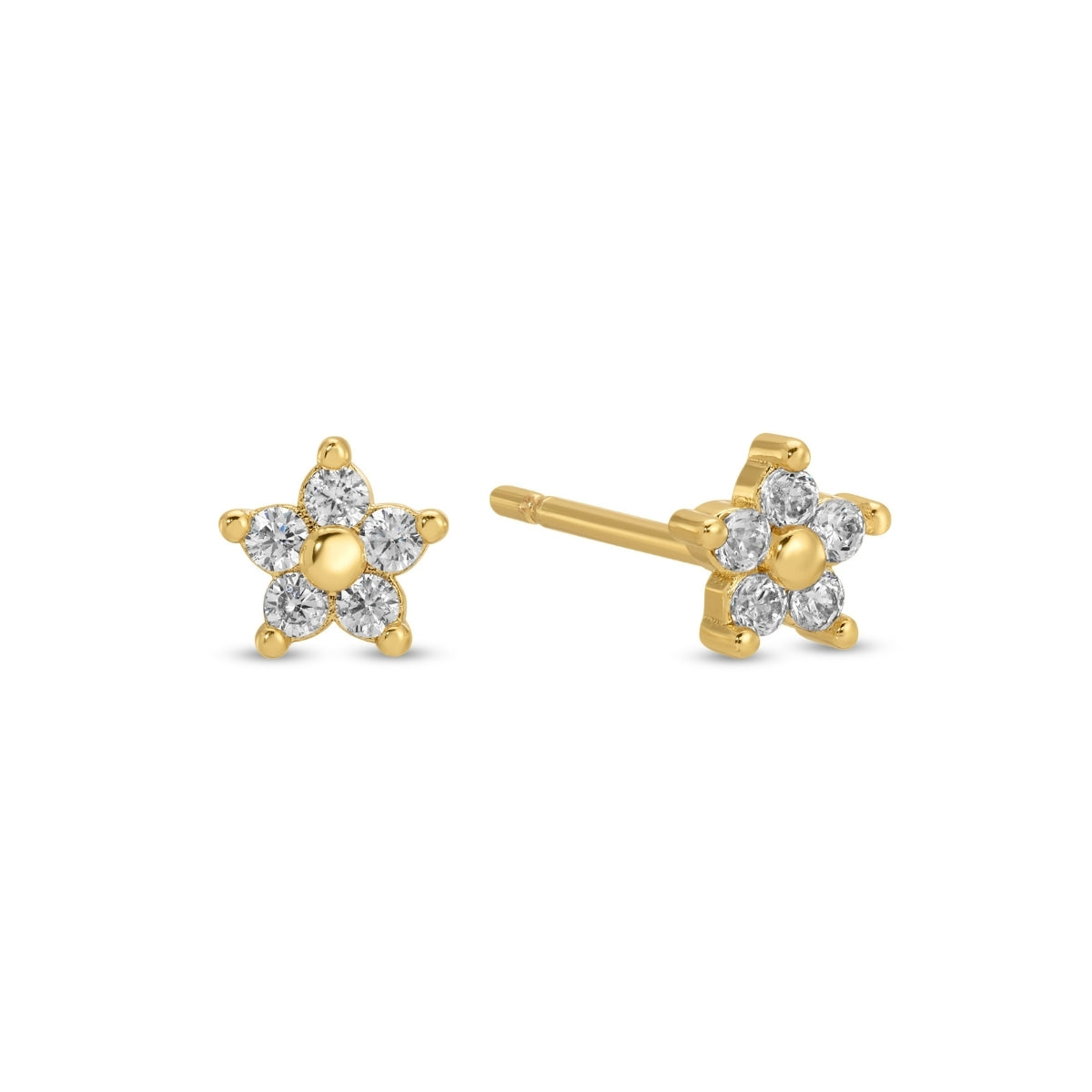 Delicate Flower Studs on Velvet Tag