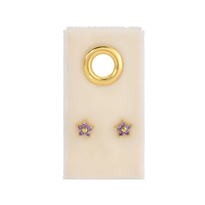 Delicate Flower Studs on Velvet Tag