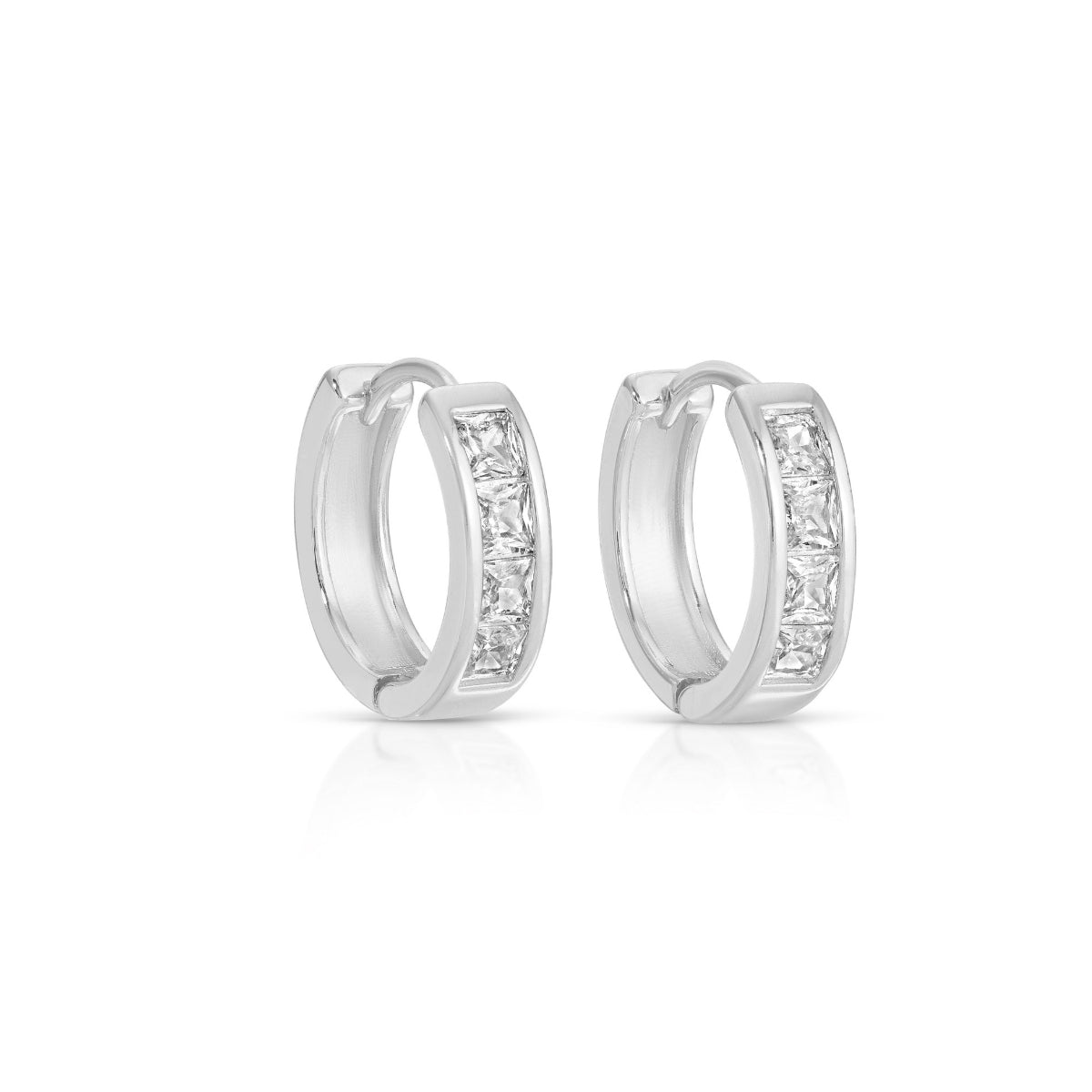 Contemporary Small Cubic Zirconia Huggies