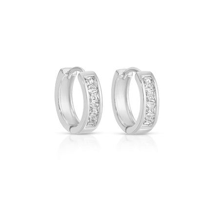 Contemporary Small Cubic Zirconia Huggies