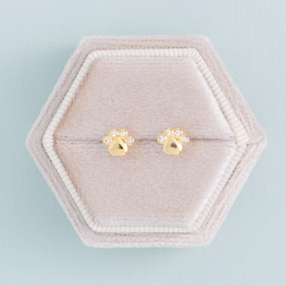 Paw Studs on Velvet Tag