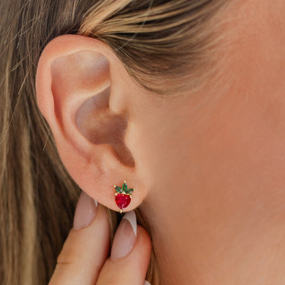 Strawberry Studs on Velvet Tags
