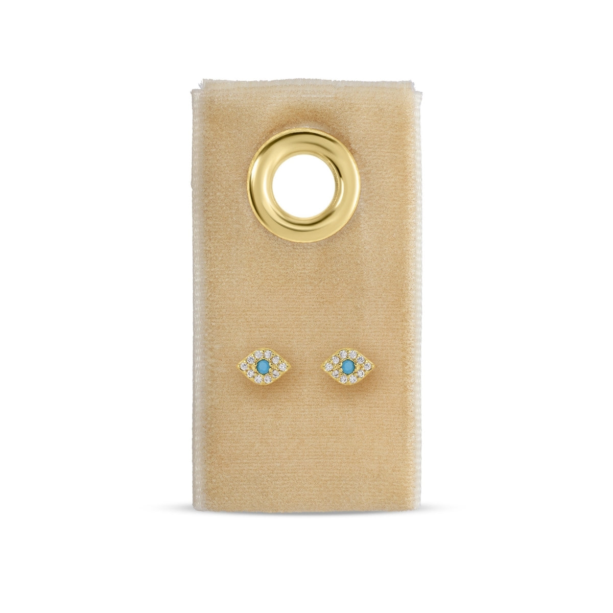 CZ Evil Eye Studs on Velvet Tag