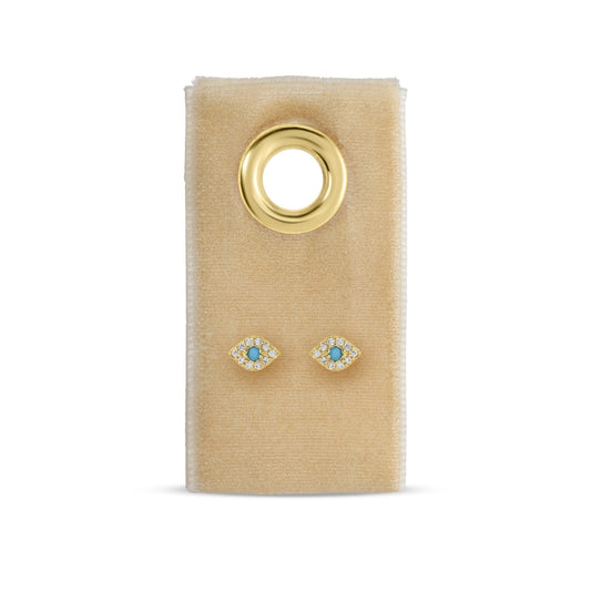 CZ Evil Eye Studs on Velvet Tag
