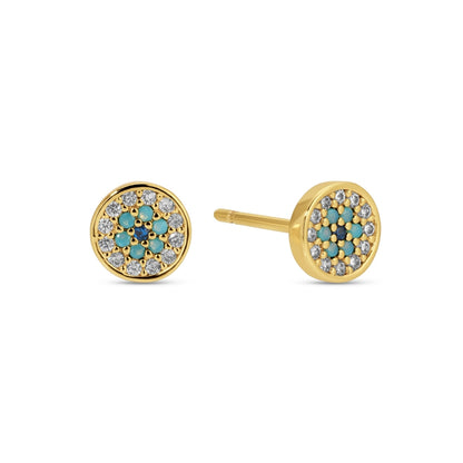 Round Evil Eye Studs on Velvet Tag