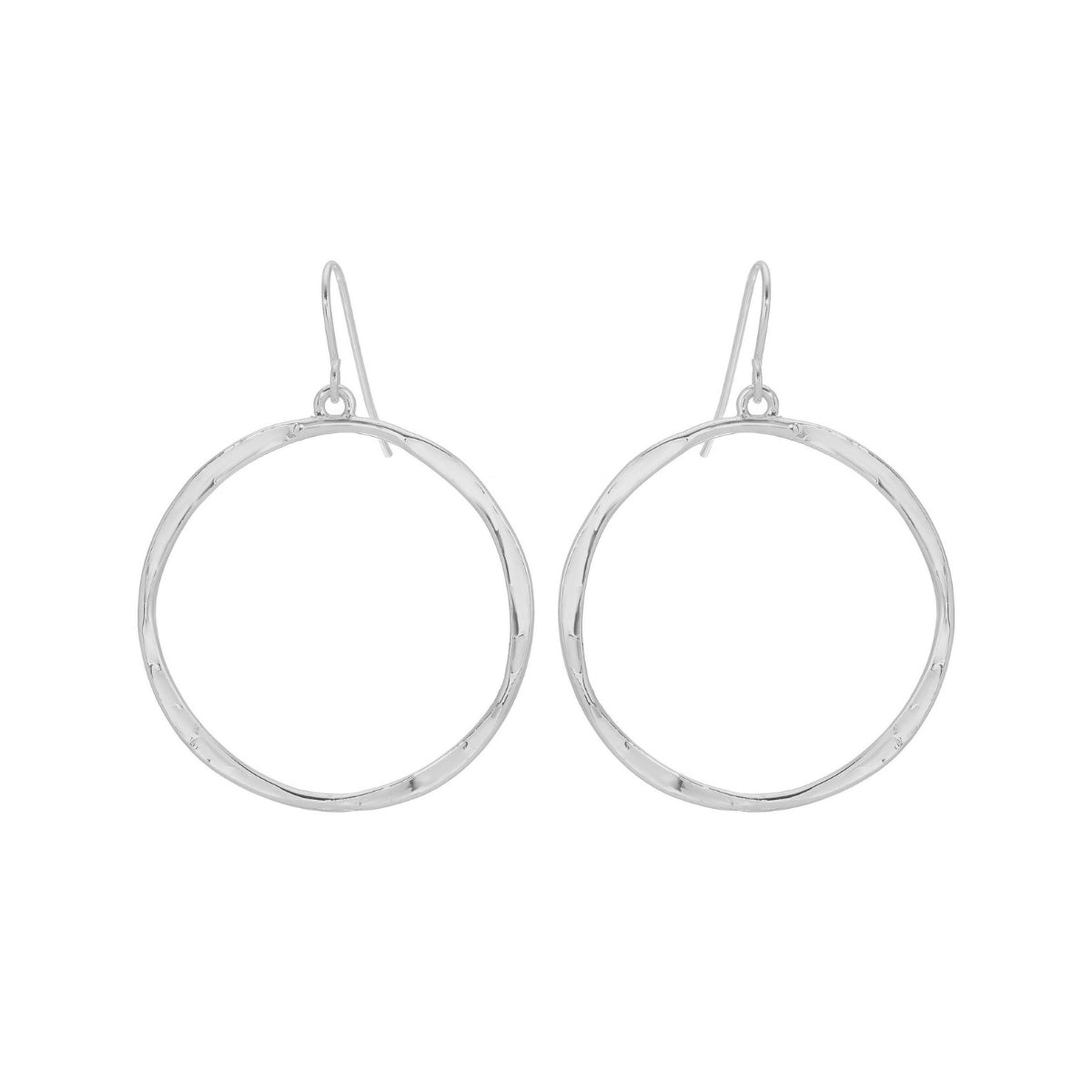 Lightly Hammered Open Circle Earrings