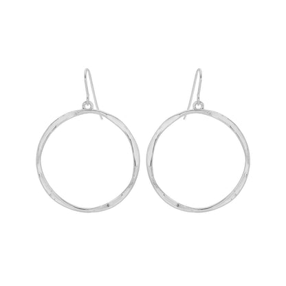 Lightly Hammered Open Circle Earrings